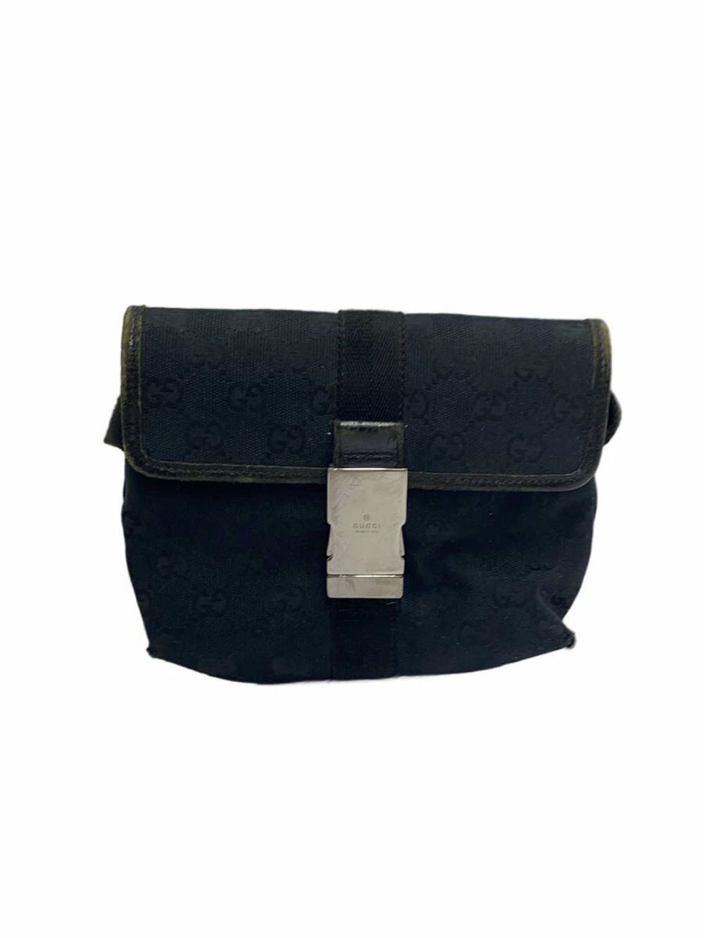 Gucci Waist Belt Crossbody Bag GG Canvas Black